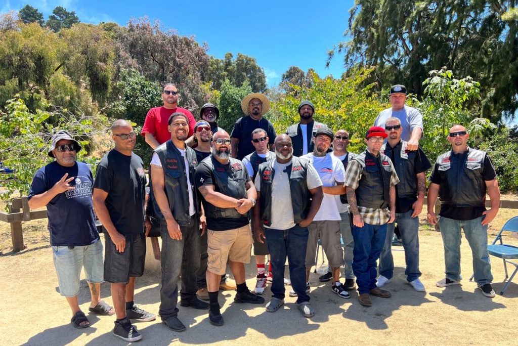 Group of men in park
